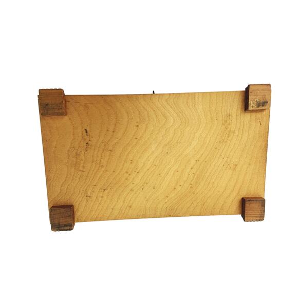 Vintage 50s 60s Wooden Jewelry Box Carved with Mirror Inside - Picture 4 of 10